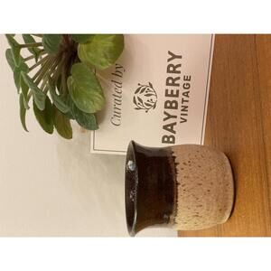 Vintage Studio Pottery Cup Stoneware Brown Drip Glaze Small Handmade Cup